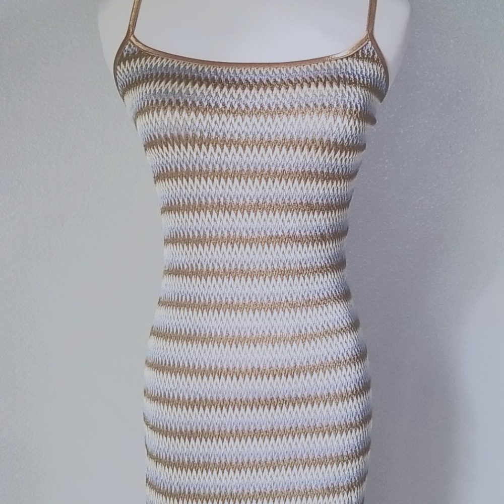 Woven Metallic S Maxi Dress Side Slits